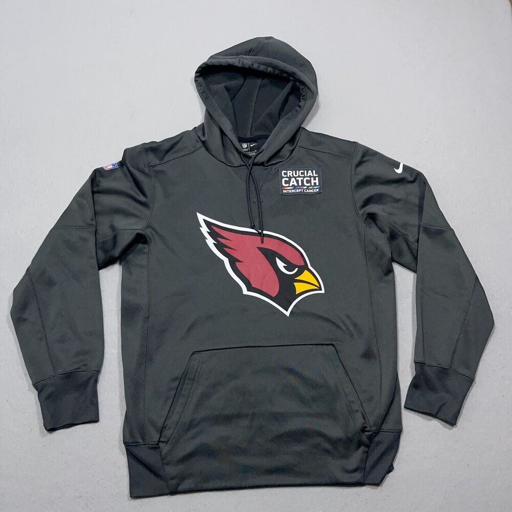 Nike NFL Crucial Catch Hoodie Men Small Arizona‎ Cardinals On Field Apparel Grey